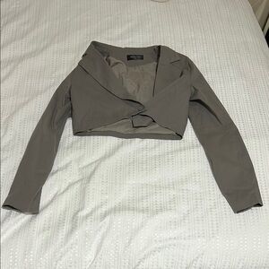 White Fox Grey Cropped Blazer
